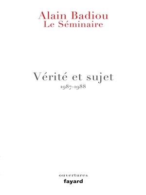 cover image of Le Séminaire--Vérité et sujet
